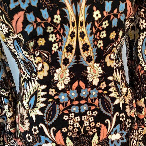 Boden Black Floral Paisley Jersey Knit Dress Women’s 4L Long Sleeve - Picture 7 of 12